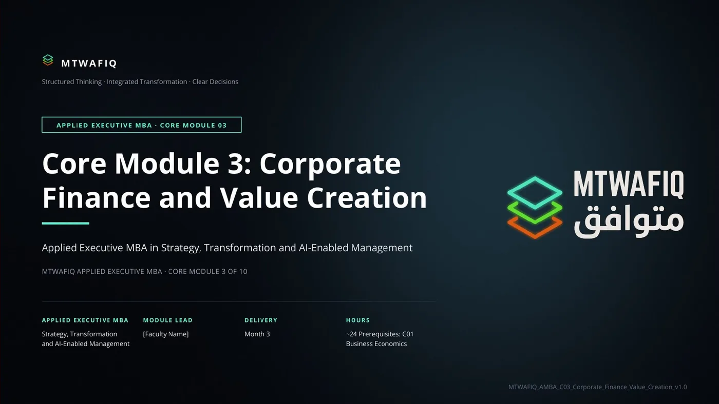 صفحة من: Core Module 3: Corporate Finance and Value Creation
